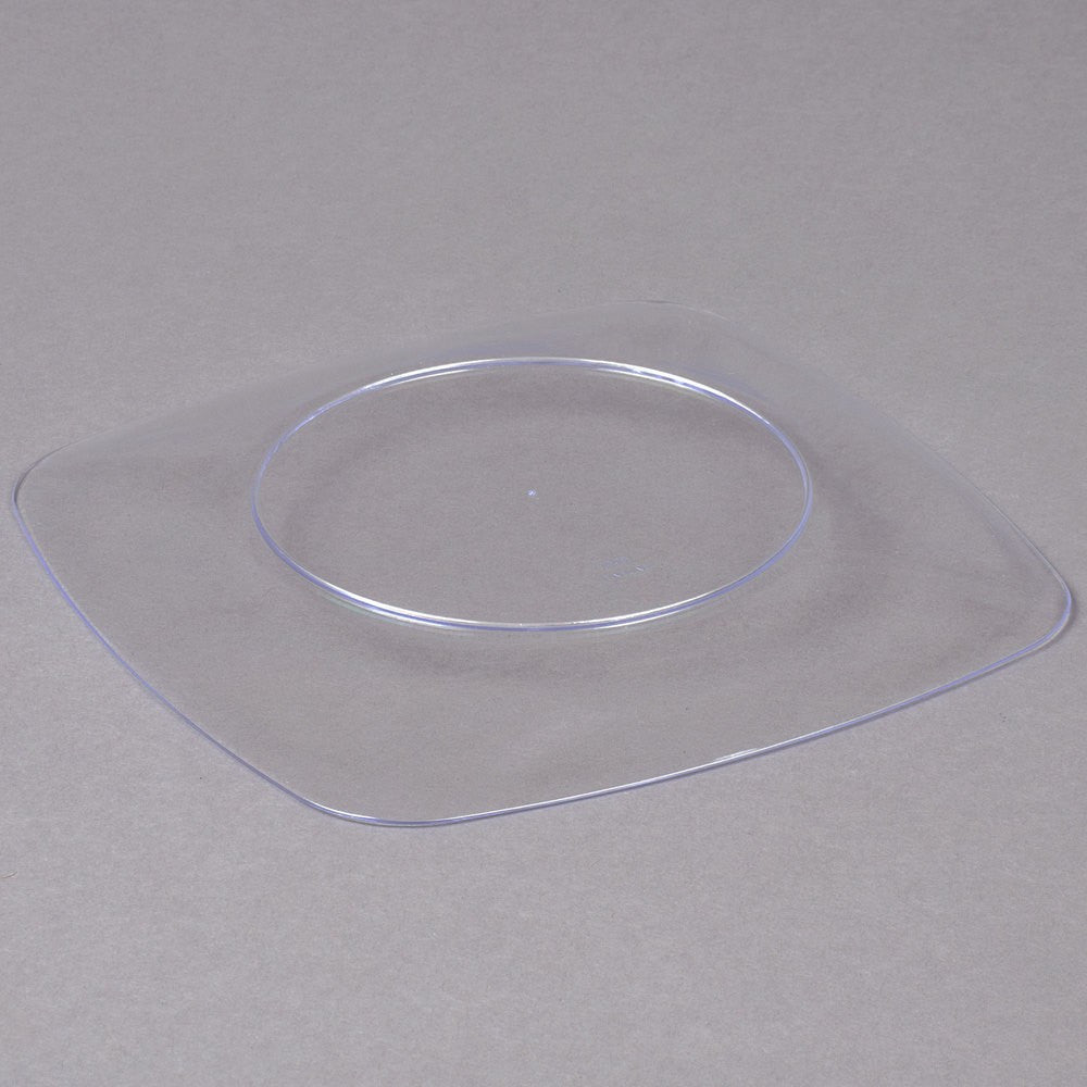 10 Pack 5.5" Square Plastic Clear Dessert Plates - Decodine