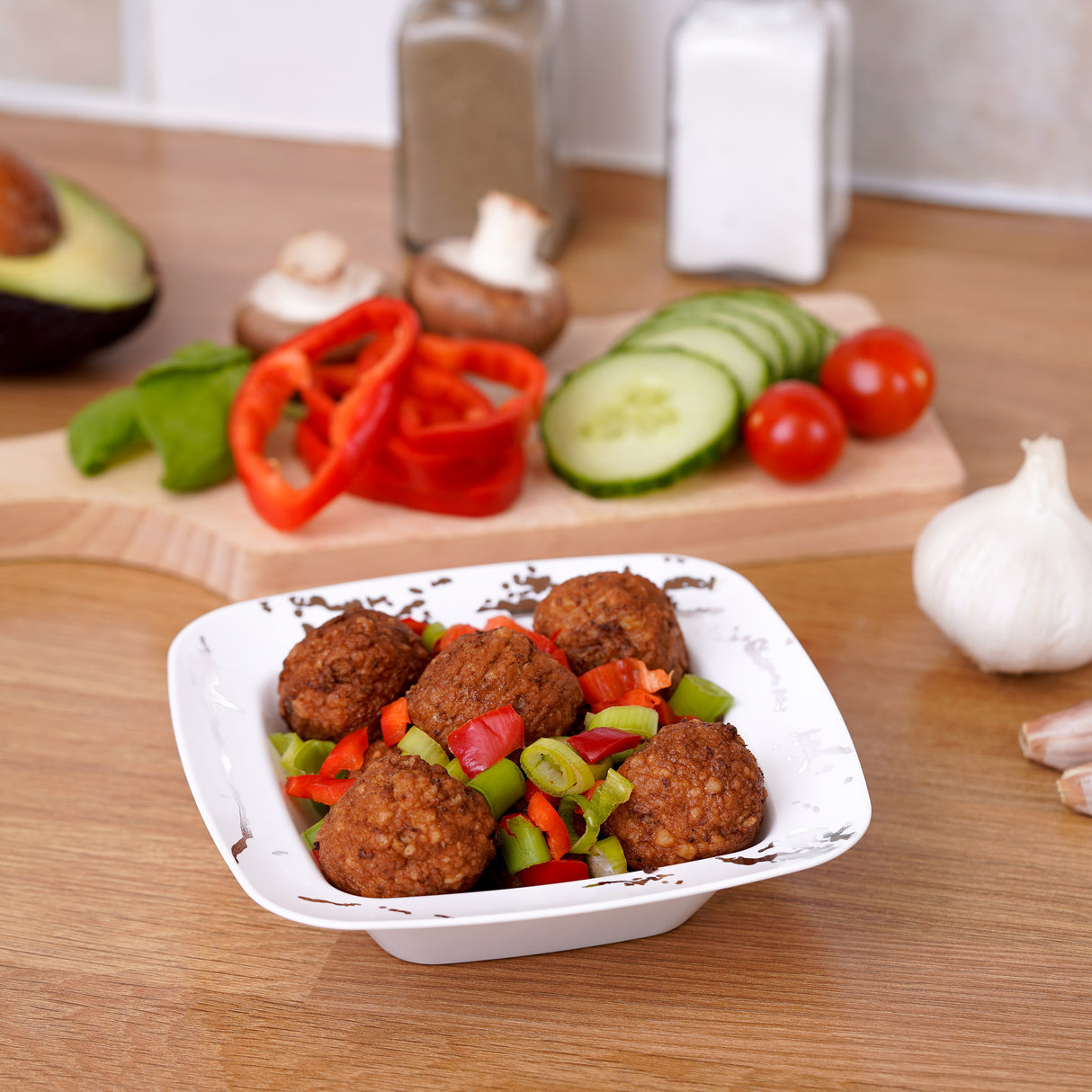 10 Pack Hard Plastic White and Silver Marble-Look Small Dessert 5oz Square Bowls - Decodine