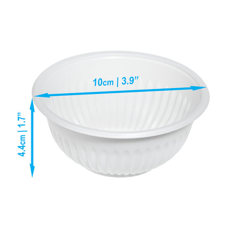 100 Pack 6oz Party Bowls Disposable Eco-Friendly and Sturdy Cornstarch Bowls - Compostable and Microwave Safe - Decodine