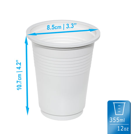 100 Pack Eco-Friendly 12oz (340ml) Cornstarch Cups - Disposable & Compostable and Versatile - Decodine