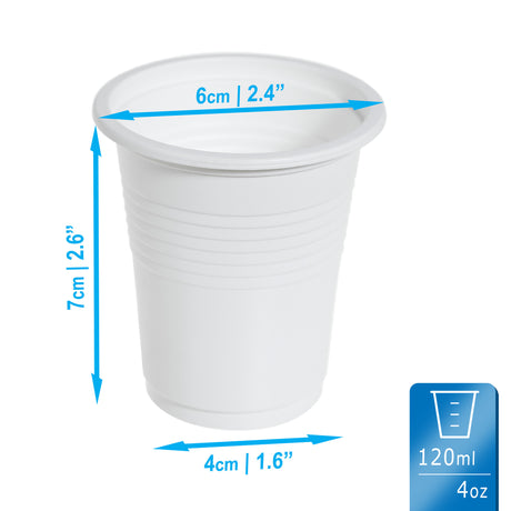 100 Pack Eco-Friendly 4oz (118ml) Cornstarch Cups - Compostable - Decodine