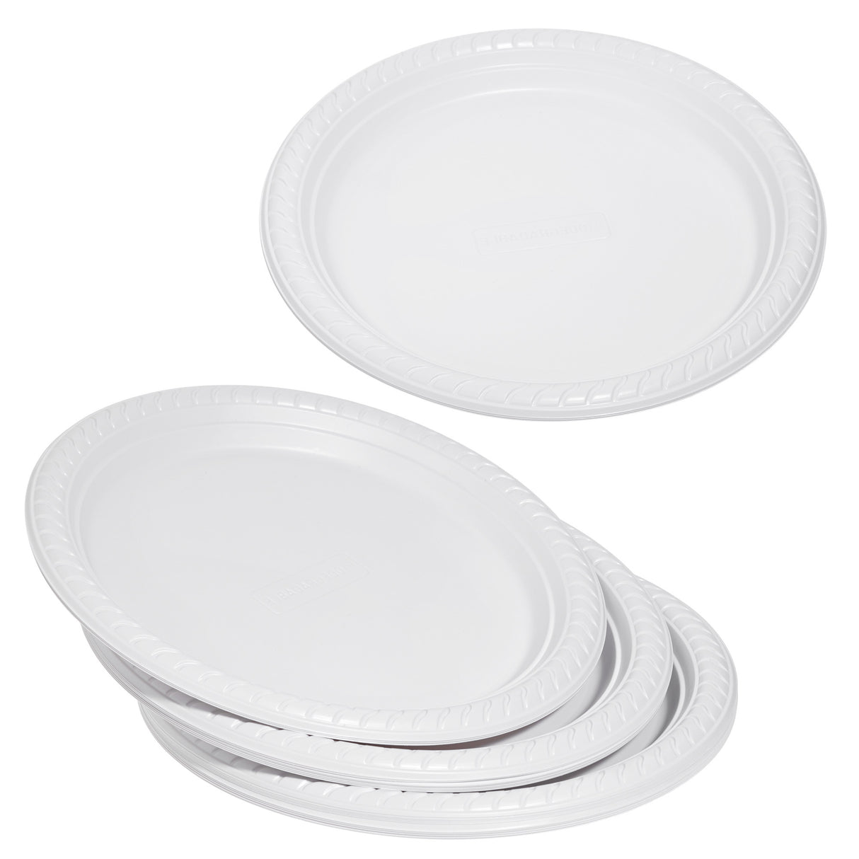 100 Pack Sturdy and Eco-Friendly 10" White Disposable Cornstarch Plates (25cm) - Compostable and Microwave Safe - Decodine