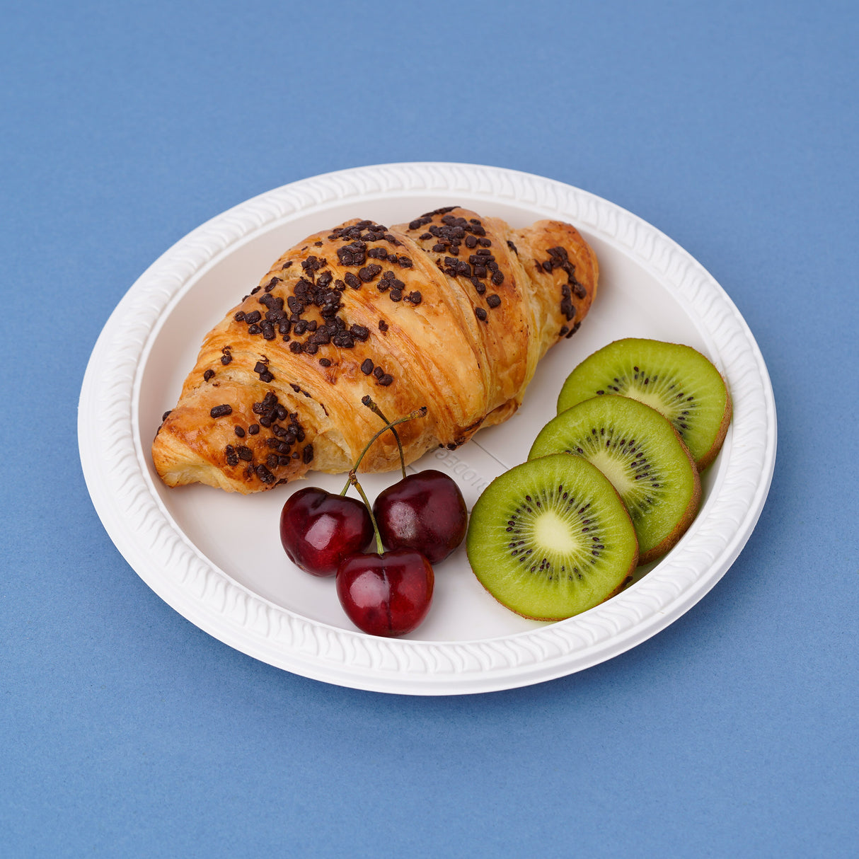 100 Pack Sturdy and Eco-Friendly 8" White Disposable Cornstarch Plates - Compostable and Microwave Safe - Decodine