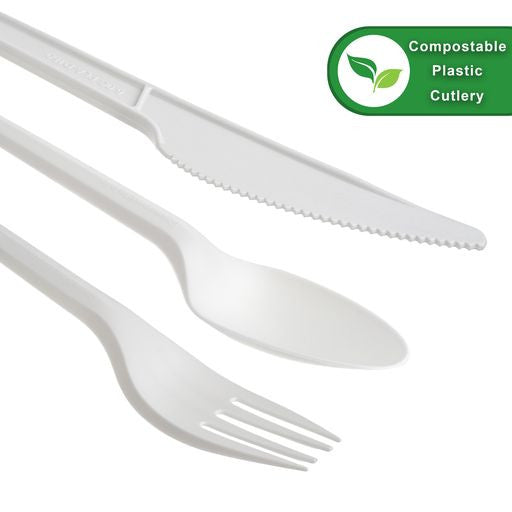 125 Pieces Disposable White Party Set - Plates and Cutlery Set - Decodine