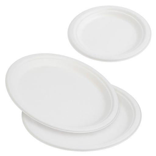 125 Pieces Disposable White Party Set - Plates and Cutlery Set - Decodine