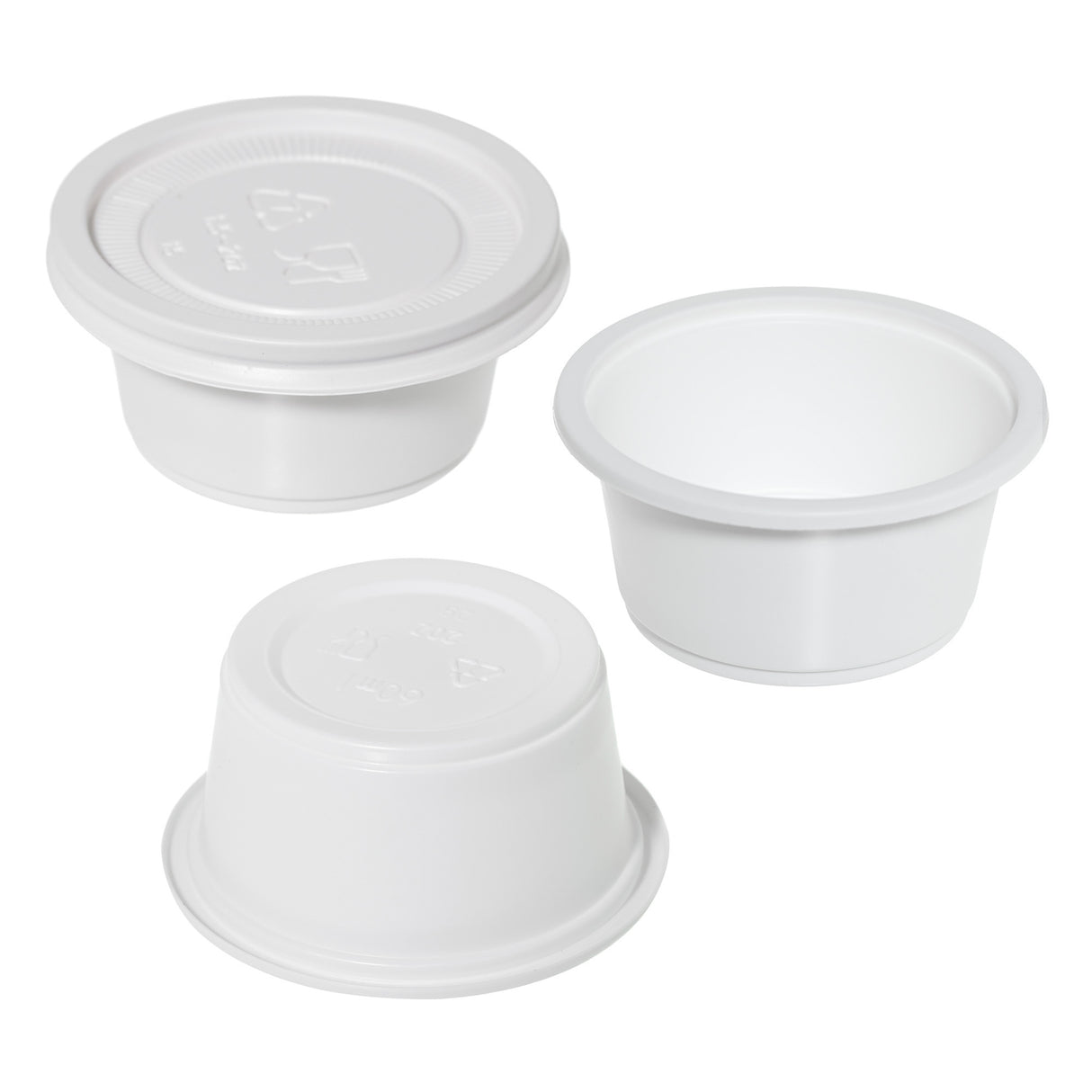 150 Pack : Eco-Friendly 2oz (60ml) Cornstarch Containers with Lids - Compostable and Versatile - Decodine