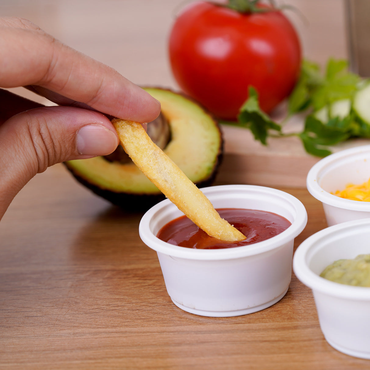 150 Pack : Eco-Friendly 2oz (60ml) Cornstarch Containers with Lids - Compostable and Versatile - Decodine