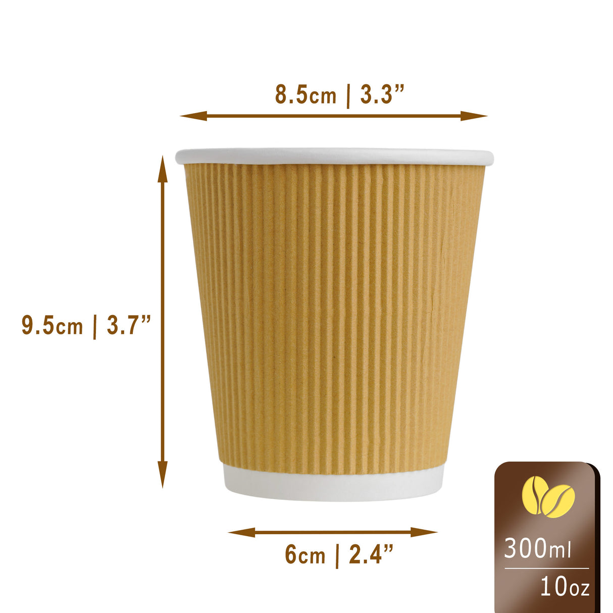 30 Pack Triple Wall 10oz Disposable Paper Cups with Lids - Decodine