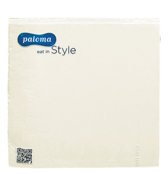 20 Pack Square Ivory Dinner Napkins 33 x 33cm 3ply - Decodine