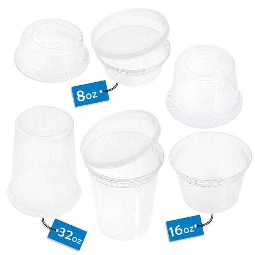 36 Pcs Food Storage/Deli Plastic Containers with Lids Combo Pack - Decodine