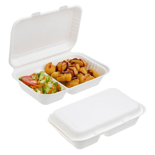 50 Pack 2.5x9.75" Food Storage/Takeaway Hinged Clamshell Containers - Decodine