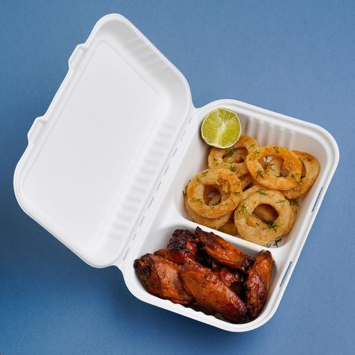 50 Pack 2.5x9.75" Food Storage/Takeaway Hinged Clamshell Containers - Decodine