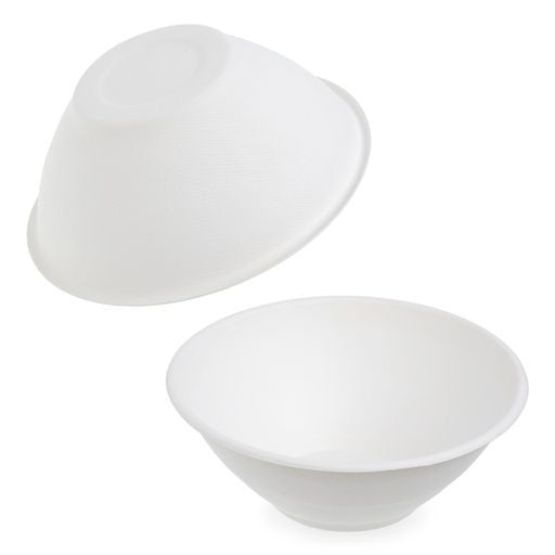 50 Pack 40oz White Bagasse Serving Bowls - Decodine