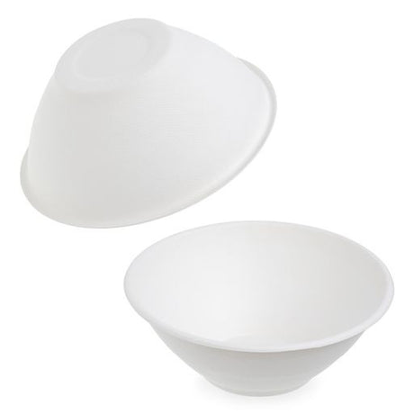 50 Pack 40oz White Bagasse Serving Bowls - Decodine