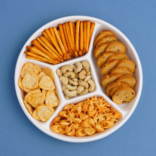 50 Pack Bagasse Compartment Party Platters/Trays - Decodine