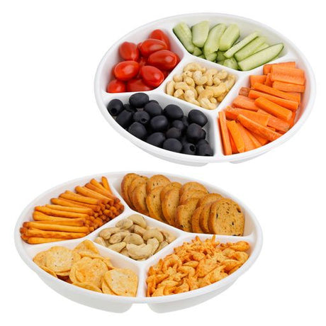 50 Pack Bagasse Compartment Party Platters/Trays - Decodine
