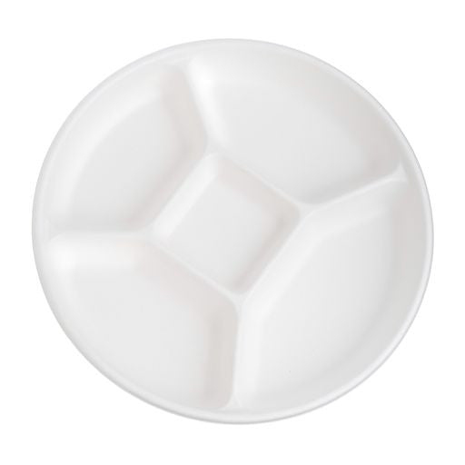 50 Pack Bagasse Compartment Party Platters/Trays - Decodine