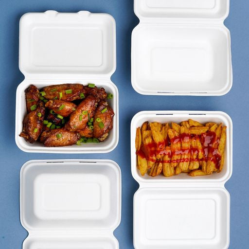 50 Pack 7x5" Food Storage/Takeaway Hinged Clamshell Containers - Decodine