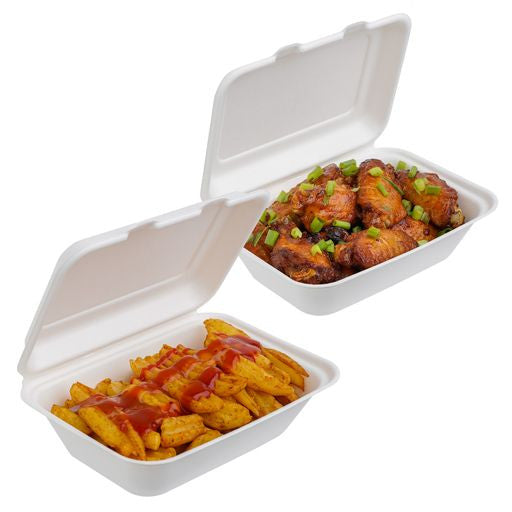 50 Pack 7x5" Food Storage/Takeaway Hinged Clamshell Containers - Decodine