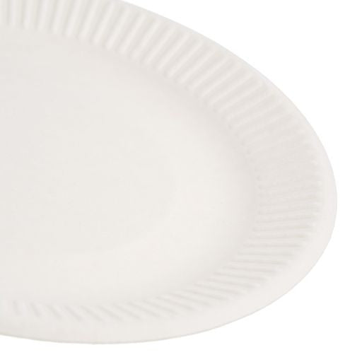 50 Pack 6" Round Disposable Bagasse Plates - Decodine