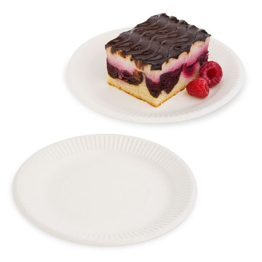 50 Pack 6" Round Disposable Bagasse Plates - Decodine