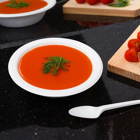 50 Pcs 12oz White Biodegradable Bagasse Soup/Salad/Dessert Bowl - Decodine