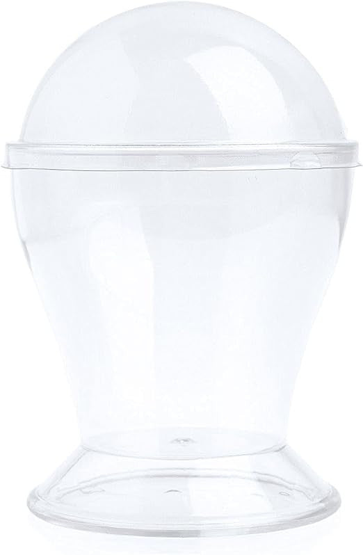 6 Pack Elegant Plastic Dessert 6oz Cups with Dome Lids - Decodine