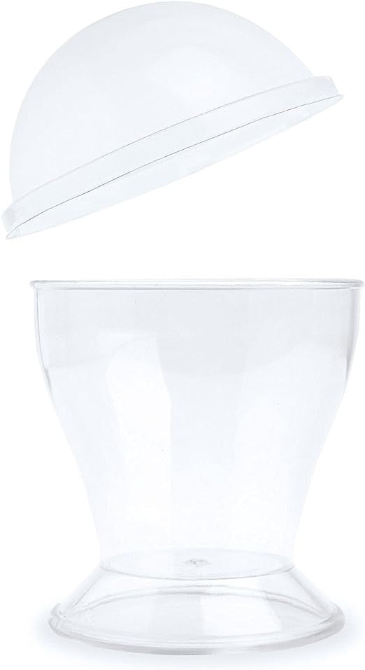 6 Pack Elegant Plastic Dessert 6oz Cups with Dome Lids - Decodine