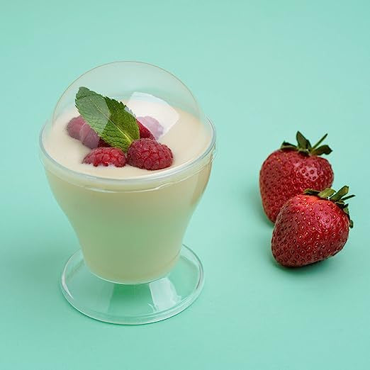 6 Pack Elegant Plastic Dessert 6oz Cups with Dome Lids - Decodine