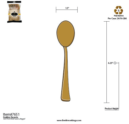 40 Pack Elegant Gold Plastic Spoons