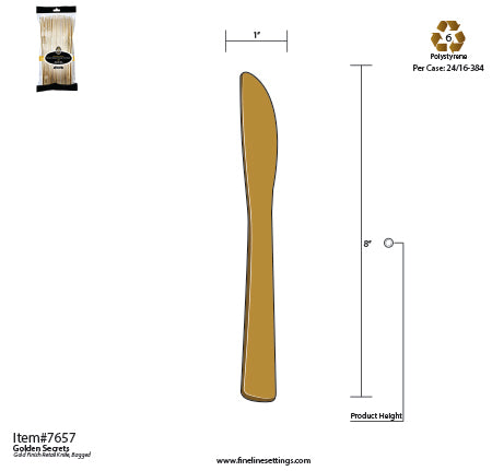 40 Pack Elegant Gold Plastic Knives