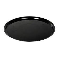 18" Round Black Plastic Serving Platter Tray - Decodine