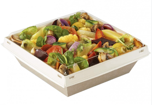 20 Pack 900ml Card Base and Clear Lid Recyclable Food Container - Decodine