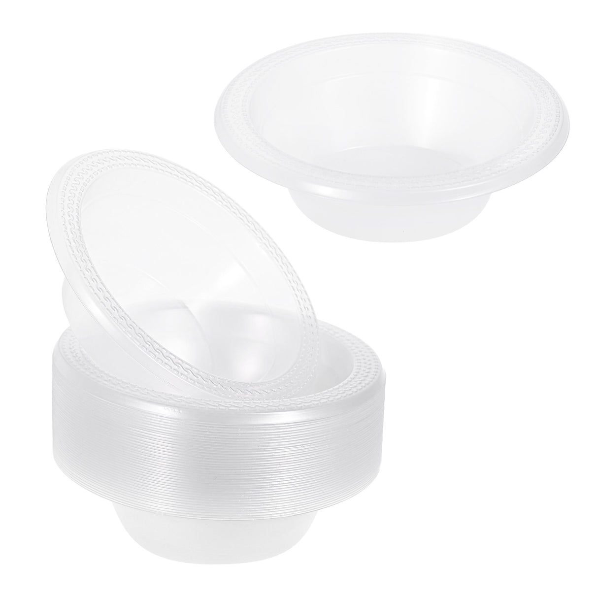 40 Pack 12oz Clear Plastic Soup Bowls