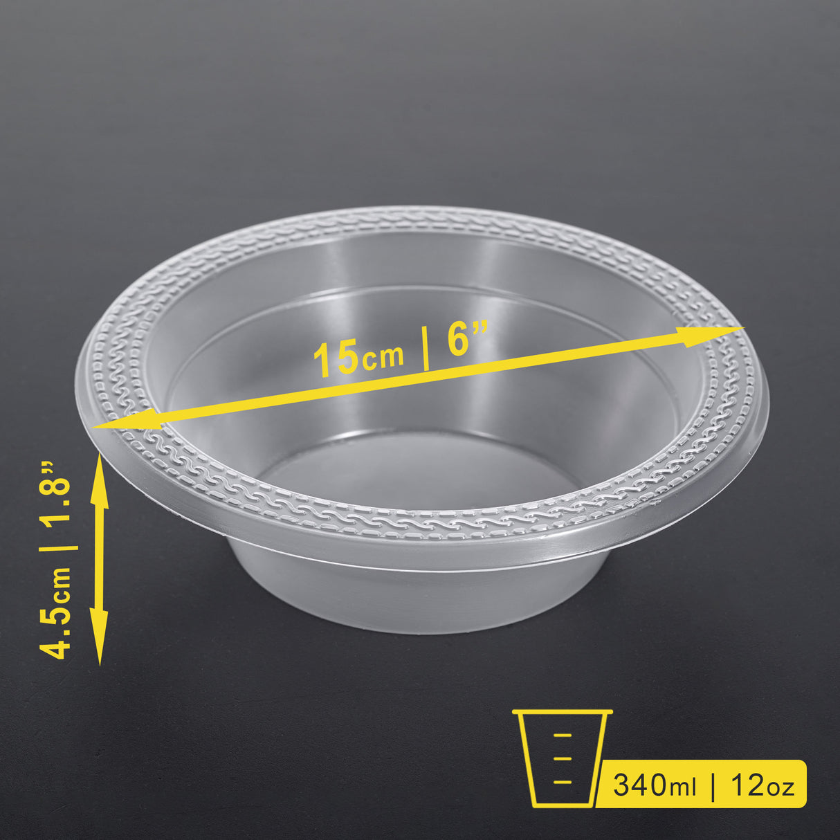 40 Pack 12oz Clear Plastic Soup Bowls