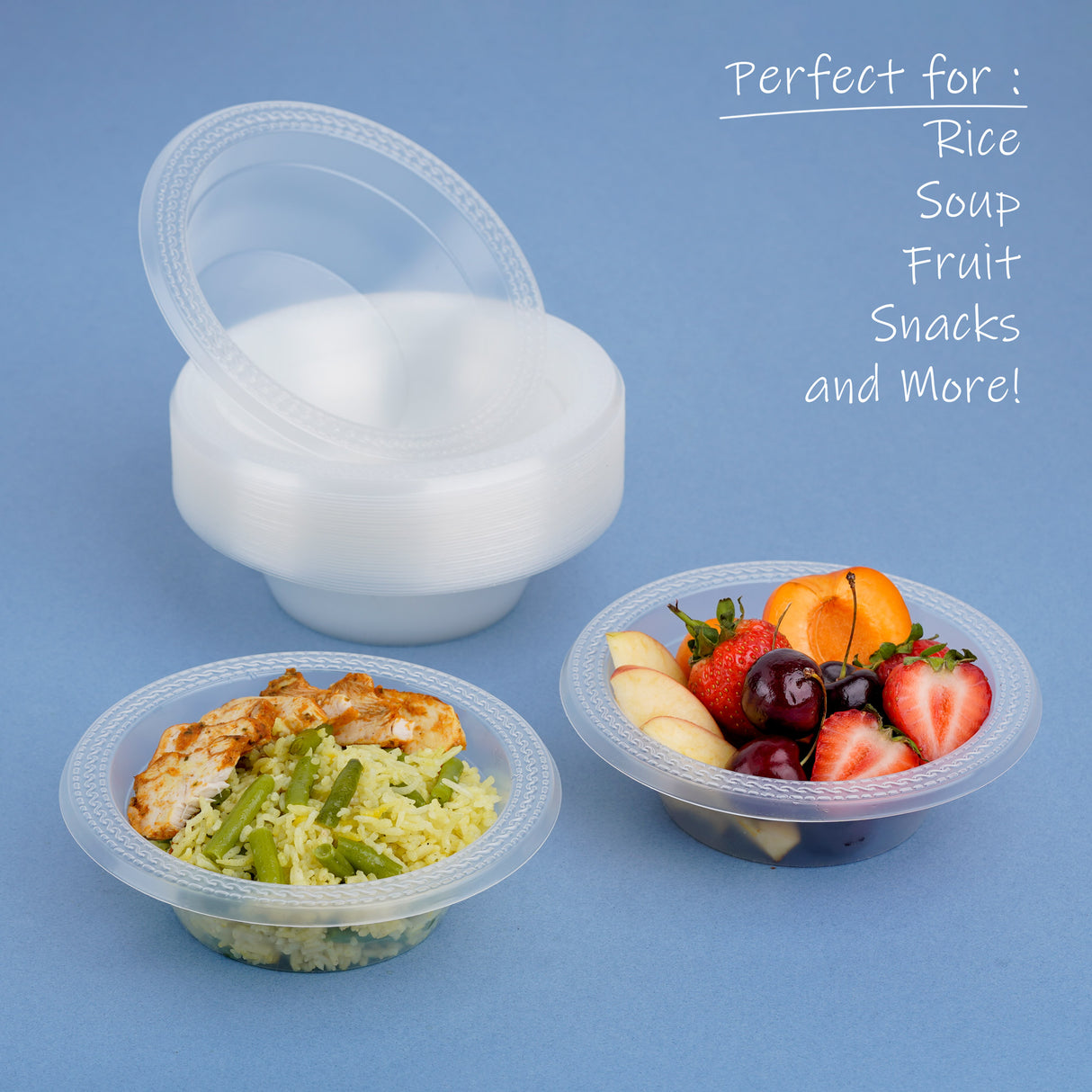 40 Pack 12oz Clear Plastic Soup Bowls