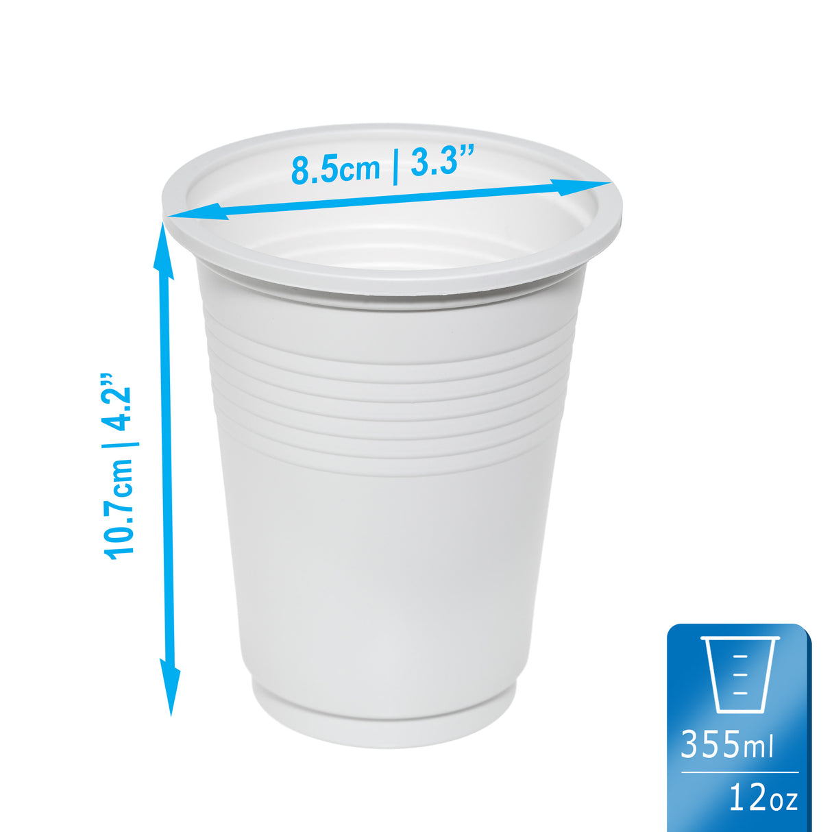 Eco-Friendly 150 Pc White Party Set Serves 25 People - 7-Inch Plates, 10-Inch Plates, 12oz Cups, Spoons, Forks, Knives - Made of Cornstarch - Decodine