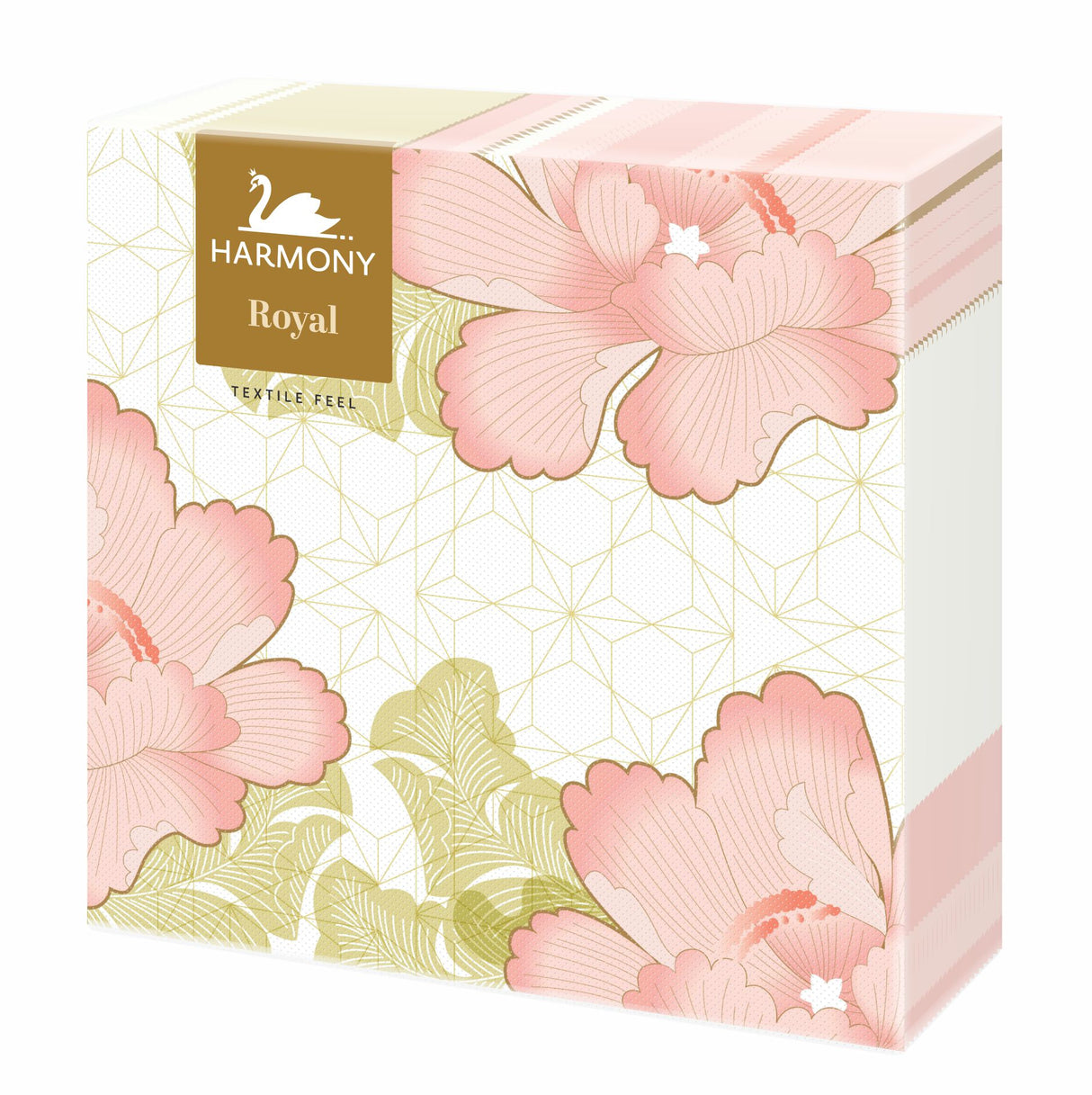 20 Pack Square Pink Peony Floral Dinner Napkins 40 x 40cm 2ply - Decodine