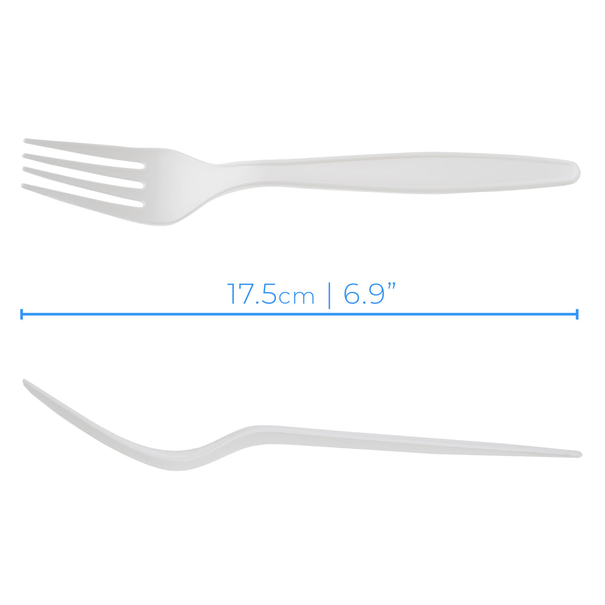 Eco-Friendly 150 Pc White Party Set Serves 25 People - 7-Inch Plates, 10-Inch Plates, 12oz Cups, Spoons, Forks, Knives - Made of Cornstarch - Decodine