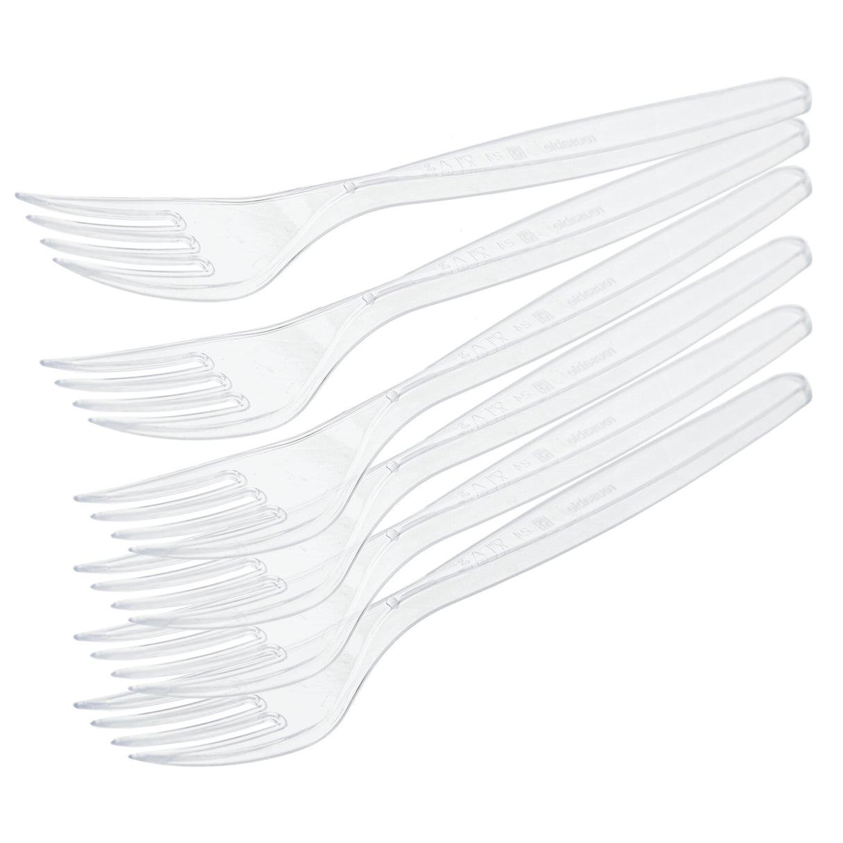 40 Pack Reusable Clear Plastic Forks - Dishwasher and Microwave Safe - Decodine