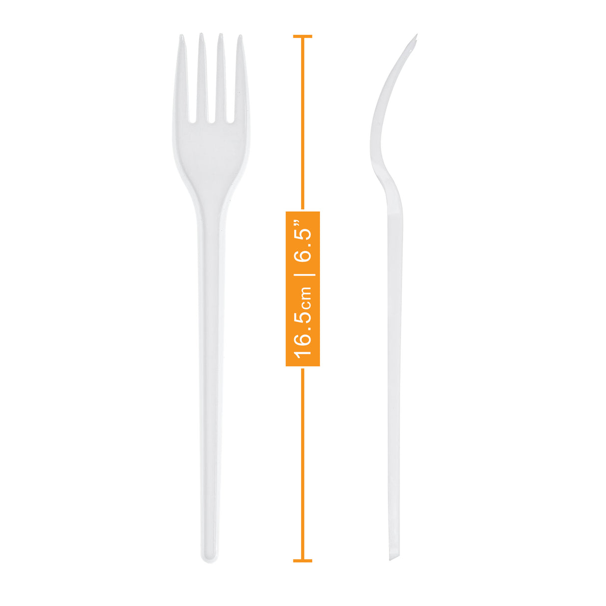 100 Pack Reusable White Plastic Forks - Dishwasher and Microwave Safe - Decodine