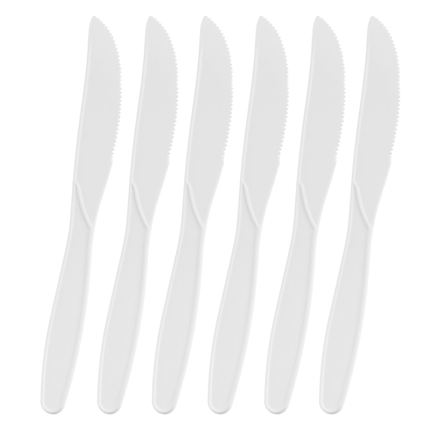 Eco-Friendly 150 Pc White Party Set Serves 25 People - 7-Inch Plates, 10-Inch Plates, 12oz Cups, Spoons, Forks, Knives - Made of Cornstarch - Decodine