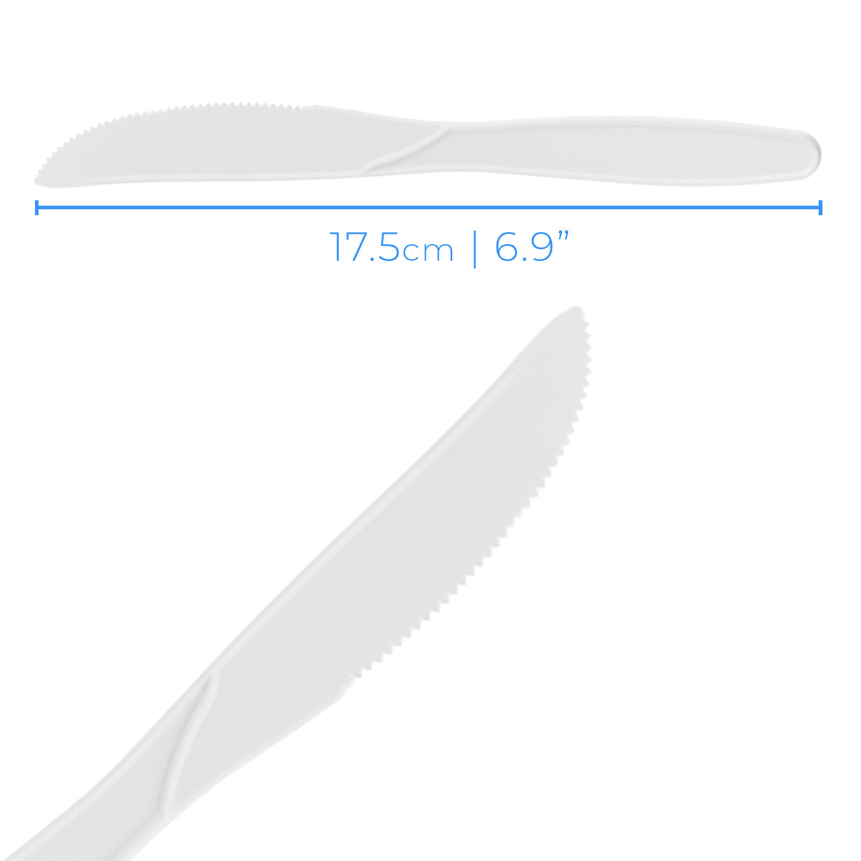 Eco-Friendly 150 Pc White Party Set Serves 25 People - 7-Inch Plates, 10-Inch Plates, 12oz Cups, Spoons, Forks, Knives - Made of Cornstarch - Decodine