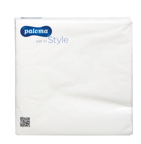 50 Pack Square White Dinner Napkins 40 x 40cm 2ply - Decodine