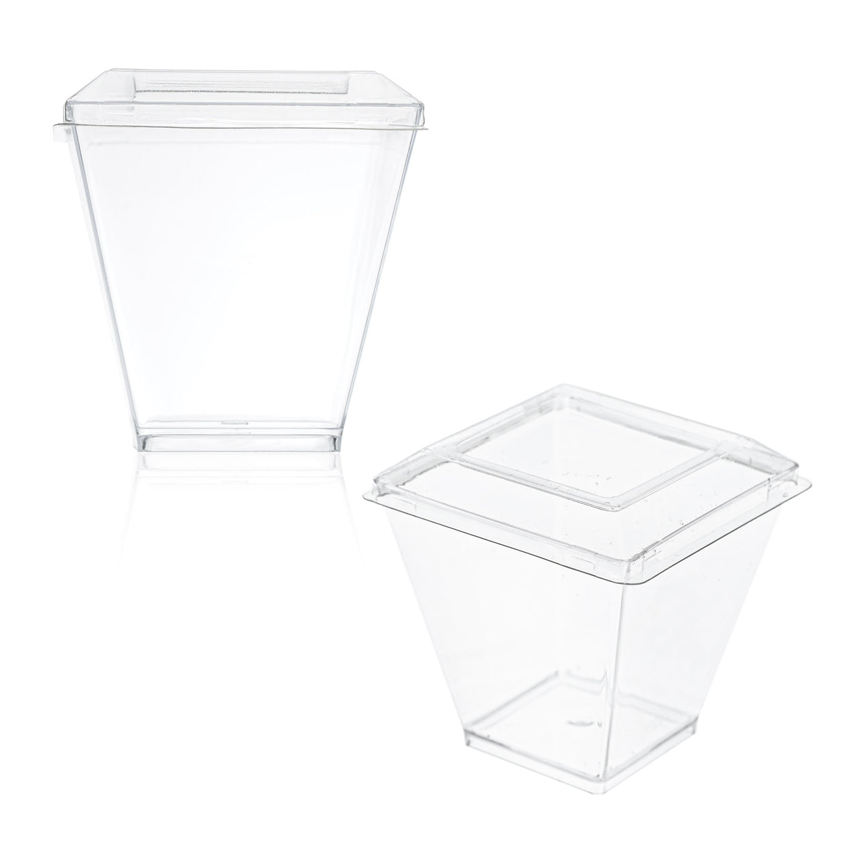 24 Pack 4oz Plastic Mini Dessert Cups/Dessert Bowls with Lids - Decodine