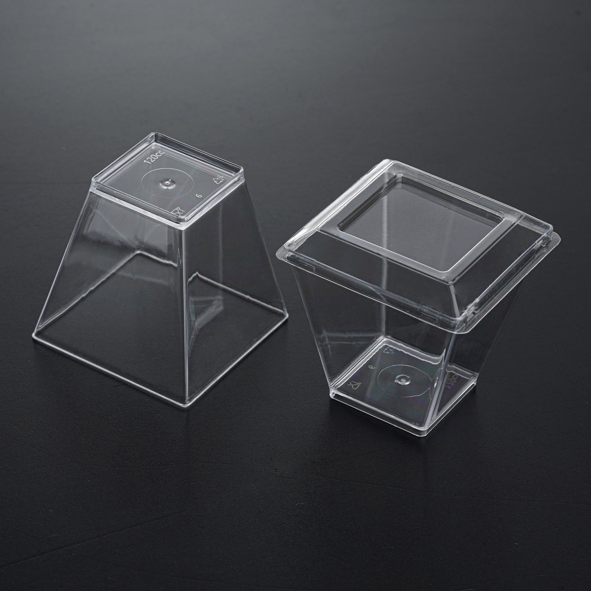 24 Pack 4oz Plastic Mini Dessert Cups/Dessert Bowls with Lids - Decodine