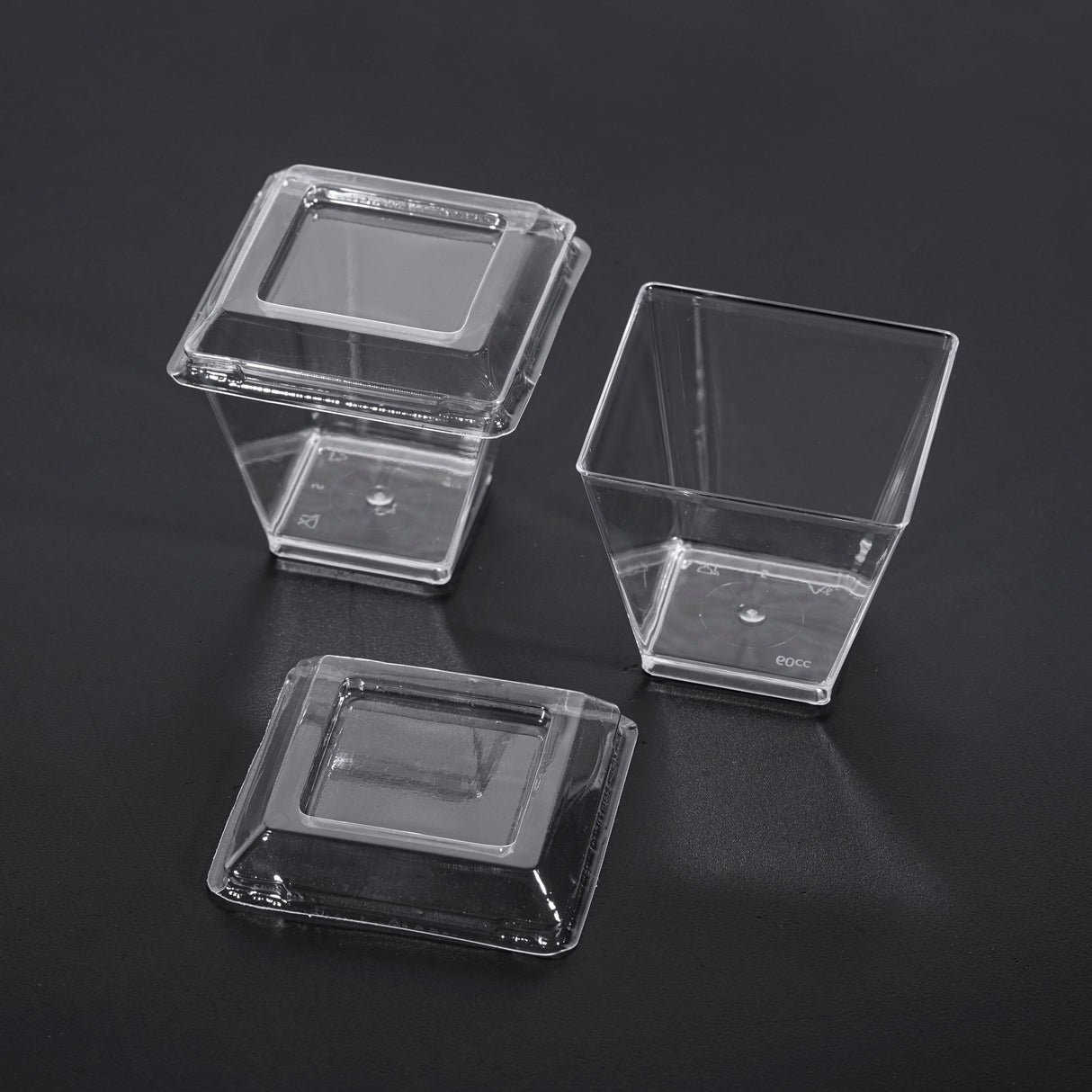 24 Pack 2oz Plastic Mini Dessert Cups/Dessert Bowls with Lids - Decodine