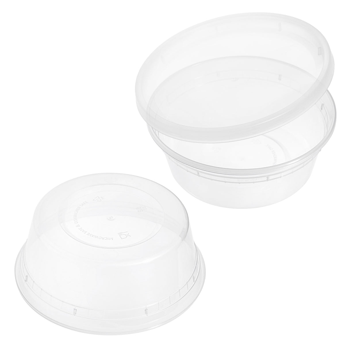 36-Pack 8 oz Clear Round Plastic Containers Deli Tubs- Ideal for Soup & Food Storage - Decodine
