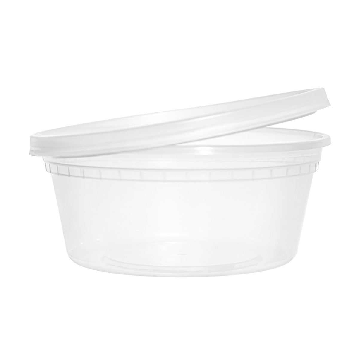 12-Pack 8 oz Clear Round Plastic Containers Deli Tubs- Ideal for Soup & Food Storage - Decodine