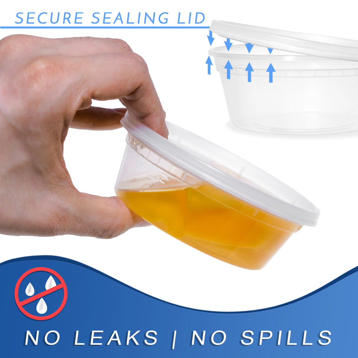 36-Pack 8 oz Clear Round Plastic Containers Deli Tubs- Ideal for Soup & Food Storage - Decodine